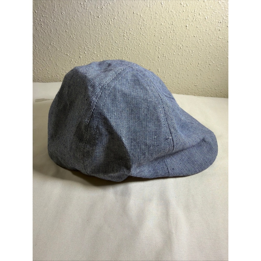 Weatherproof Vintage Mens Blue Linen Blend Flat Cap Driver Hat Size M/L